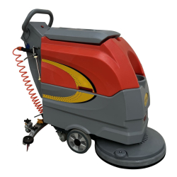 Motorized floor scrubber